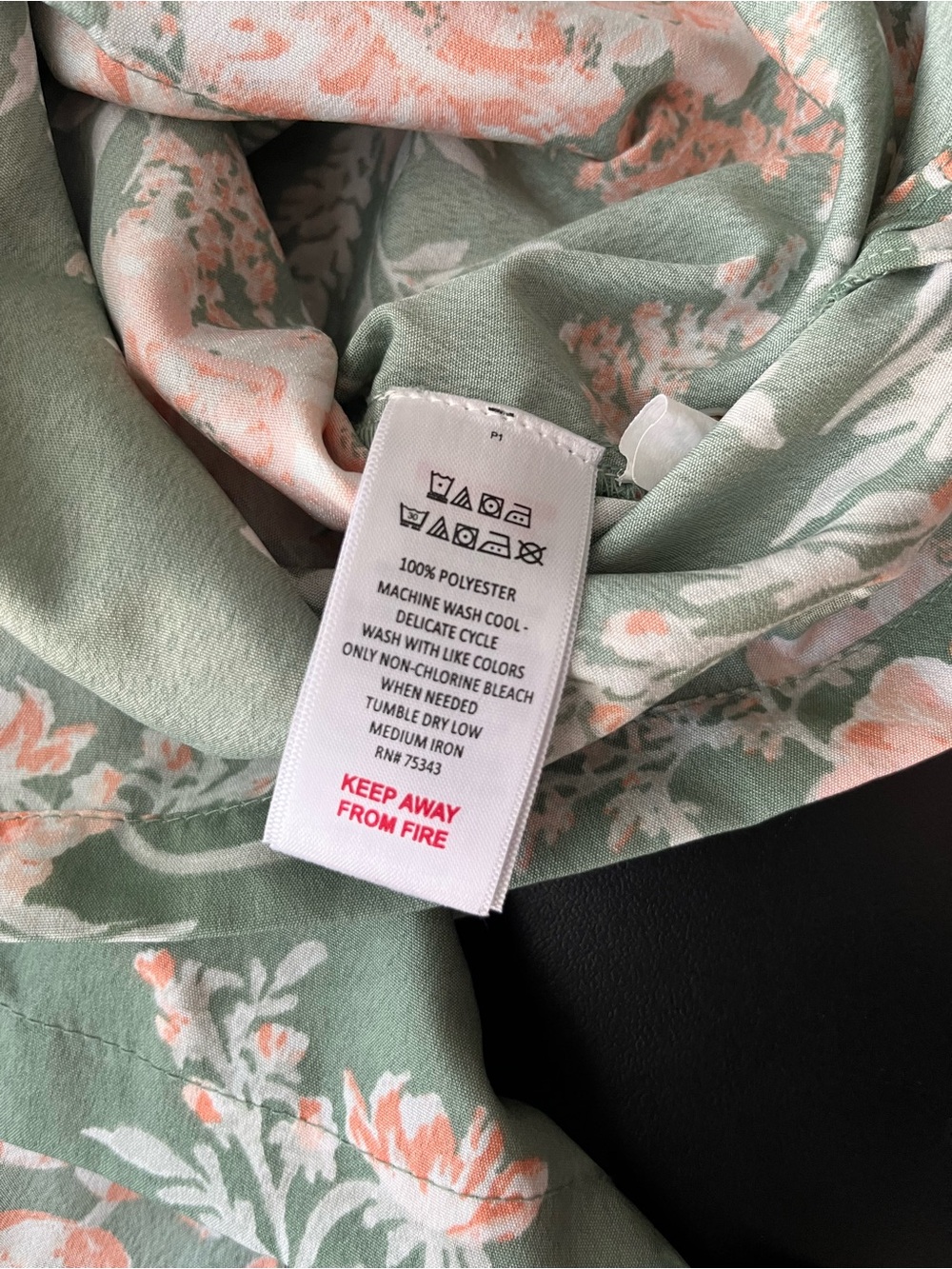 cupcakes & cashmere Sage Floral Button-Up Top with Peach Accents - Picture 7 of 10